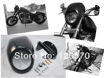 ČERNÝ Přední Kryt Vidlice Montáž Světlometu Kapotáž Rámeček Masky Pro Harley Sportster Dyna XL 883