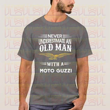 Nejnovější 2020 Létě Nikdy Nepodceňuj Starý Muž S Moto Guzzi Logo Bavlna Crewneck Populární Tričko Homme Topy Tees S-4XL