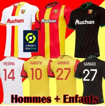 20 21 RC Lens fotbalové dresy maillot de úpatí FOFANA GANAGO Kakuta Gradit Fortes Perez 2020 2021 domov daleko třetí fotbalové Tričko