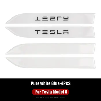 4KS Dveře Vozidla Zvládnout Zábal Samolepka Obtisky Sada Pro Tesla Model X S 12-20
