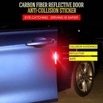 Uhlíkové Vlákno Dveře Auta Edge Guard Pás Reflexní Varování Proti Srážce Kola Chránič Obočí Trim pro LADA, KIA, Hyundai, Renault