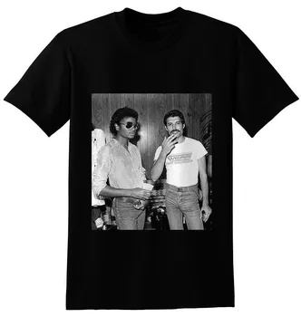 Michael Jackson a Freddie Mercury Vzácné Černé Tričko Bavlna O-Neck Krátký Rukáv Pánské Tričko Nové Velikost S-3XL
