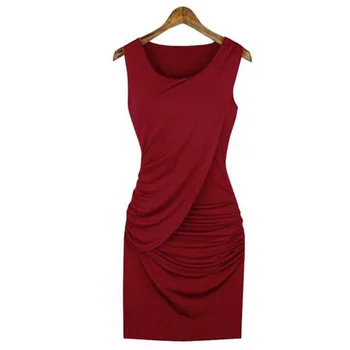 Oblečení UVRCOSclothing UVRCOS 2020 Letní Nové Módní Slim Šaty Velké Velikosti Šaty jednobarevné šaty