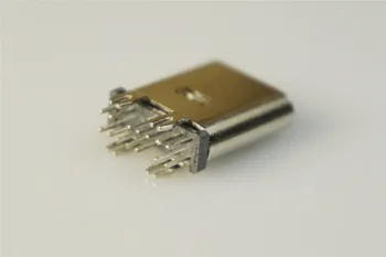50 ks USB 3.1 Type C Konektor 14 Pin Zásuvka zásuvka průchozí Otvory PCB 180 Vertikální Štít USB-C