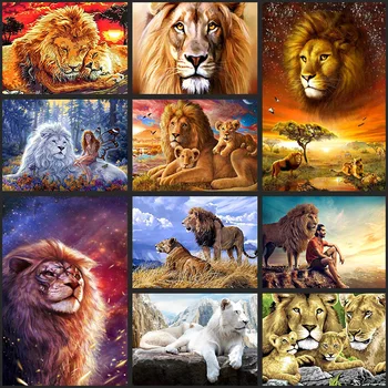 DIY 5D fullDiamond Mozaiky Zvířat lev, Ruční práce Diamond Malování Cross Stitch Kit Diamond Výšivky Vzory