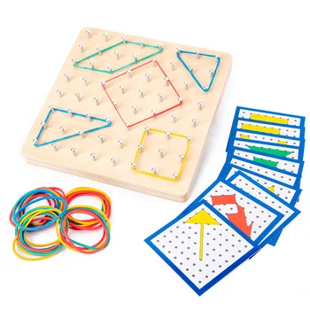 Montessori Hračky Pro Děti, Kreativní Grafika Gumové Tie Nehty Desky, Děti, Vzdělávací Dřevěné Hračky Předškolní Brinquedos Juguetes