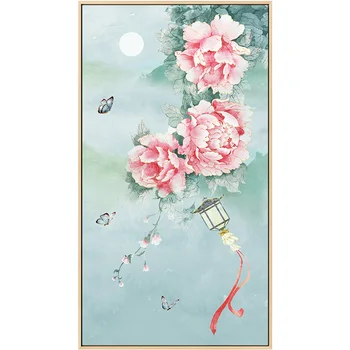 Moderní Čínském stylu Pivoňka Plátně, Obrazy Květiny Plakát a Tisk Moderní Dekor Wall Art obraz, Pro Ložnice Uličky, Obývací Pokoj