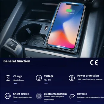 Auto Mobilní telefon 10W QI bezdrátové nabíjení Pad Modul autodoplňky Pro BMW X5 F15 2016 2017 2018