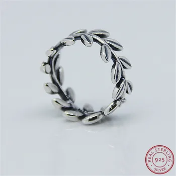 925 Sterling Silver Vavřínový Věnec Prsteny pro Ženy Šperky mají Nekonečné Větve Vavřínu, Nechte Symbolizují Mír & Victor FLR023