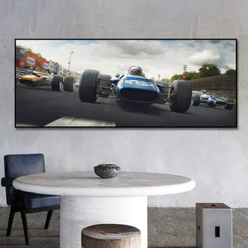 F1 Závodní Auto Plakáty, Tisk Na Plátno Obraz Skandinávské Umění Zdi Obraz Pro Obývací Pokoj Domácí Výzdoba Bezrámové