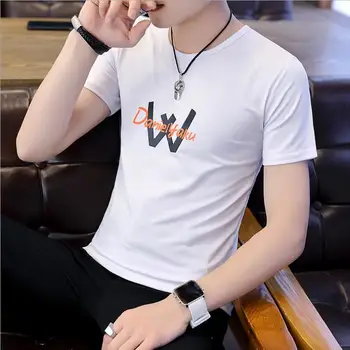 Bavlna muži Slim T Shirt Ležérní Módní T-shirt Kvalitní Slavné Značky Design nové Příjezdu Mužů Letní tričko