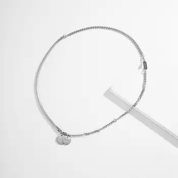 SHIXIN Jednoduché Asymetrie Řetězy Mince s Přívěskem Náhrdelník pro Ženy/Muži Módní Nerezová Ocel Řetěz Náhrdelník Náhrdelníky korejský Šperky