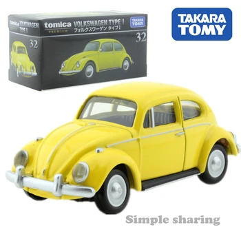 Takara Tomy Tomica Premium Č. 32 Volkswagen Typ I Model Kit Sběratelství Odlitek Miniaturní Č. 1/58 Brouk Plísně Horké Pop Baby Hračky