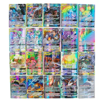 Pokemon 2021 Nové 20/60/100 Ks Vmax GX Tag Karty Hot Prodej EX Mega Záře Sbírání Hraček Hru Bitva Carte Obchodování Dítě Panenku