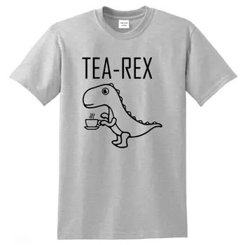 Čaj-rex trička Legrační dinosaurus design tisk muži Tričko bavlna Kvalitní o-neck pletené pohodlné tkaniny t-shirt