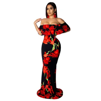Květinové Tisk party šaty ženy 2020 přezíravost Fit a Odlesk elegantní šaty femme Okouzlující velkoformátové kamery velikosti šaty Mujer Župany