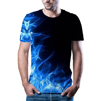 2020 barevný tištěný pánské T-shirt módní přírodní vzor o-neck Svetr muži ' s 3D T-shirt horké ležérní sportovní oblečení pánské top 6XL