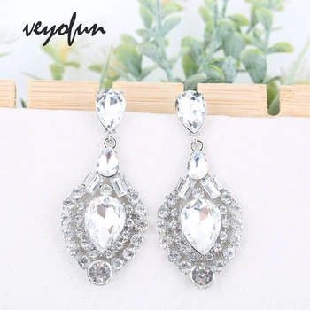 Veyofun Klasické Crystal Náušnice Luxusní Svatební Party Houpat Náušnice Módní Šperky pro Ženy, Dárek, Nové