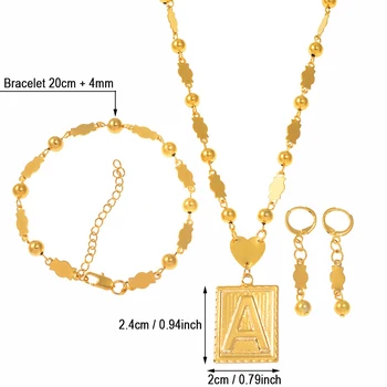 A-Z MŮŽETE VYBRAT / Obdélník Dopisy Přívěsek Korálek Náhrdelníky Zlaté Barvy Marshall Původní Abeceda Míč Řetězce Mikronésie Šperky