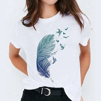 T-košile Top pro Ženy Fox Akvarel Zvíře Tisk 90. let Ležérní Print Lady Dámské Grafické Tričko Dámské Female Tee T-Shirt