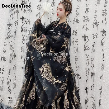 2021 hanfu ženy tradiční taneční kostýmy zpěváků festival oblečení lidové rave výkon čínské oblečení šifon víla šaty