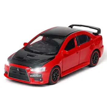 Hot měřítku 1:32 odlitek kola Mitsubishi sportovní auto kovový model se světlem a zvukem Lancer Evolution X vytáhnout zpět hračky kolekce