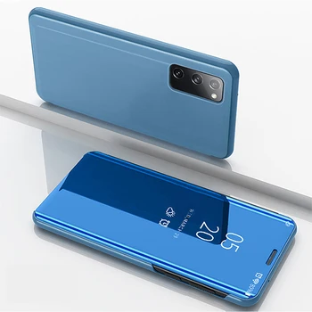 Nárazuvzdorné Flip Book Pouzdro Telefonu Pouzdro pro Samsung S20 FE Kryt Stojanu Zrcadla Clear View pro Samsung Galaxy S20 Fan Edition