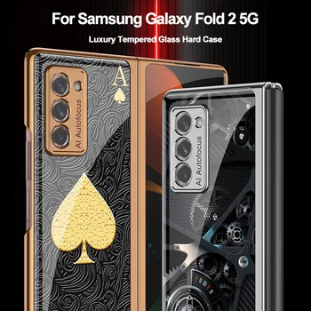 GKK Pouzdro Pro Samsung Galaxy Z Fold 2 5G Případě Luxusní Pokovování Skla Nárazuvzdorný ochranný Kryt Pro Samsung Galaxy Z Fold 2 Případ