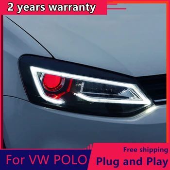 Pro VW Polo Světlometů 2011-2018 Dynamický směrová LED drl denní běžící světlo Dvojité čočky Xenon high low Paprsek světlometu