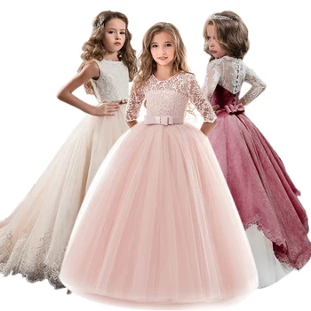 Děti Dívky Večerní Party Šaty 2019 Letní Elegantní Šaty Princezna Děti Šaty Pro Dívky Kostým Květinové Dívky Svatební Šaty