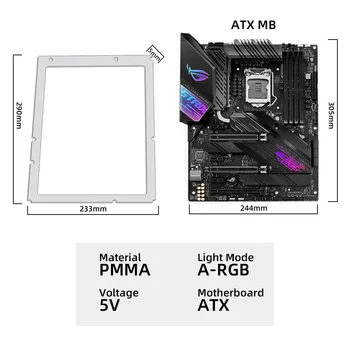 -RGB základní Deska Osvětlení Pad 5V3Pin PC Case Rám ATX, MATX ITX MOBO Dekorace AURU, PŘEKLAD Vlastní MOD Akryl Panel