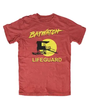 Baywatch T-Shirt Rot Plavčík David Hasselhoff,Kult Nové Módní Pánské Krátký Rukáv Muži O-Krk Tričko