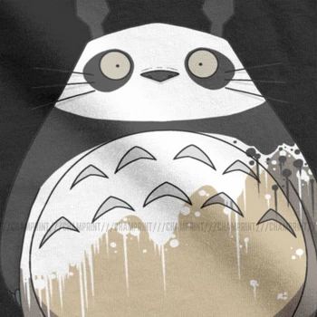 Totoro Obraz Panda T-Shirt Pánské Bavlněné Tričko Miyazaki Anime Japonsko Manga Ghibli Můj Soused Ducha Krátký Rukáv Trička 6XL