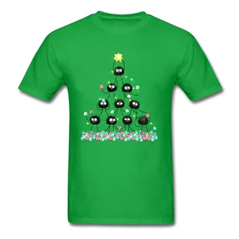 Veselé Zaprášené Vánoční T-shirt Vtipné Topy Muži Tričko Saze Duchu Vánoční Strom Tričko Tees Karikatura Anime Oblečení Červená