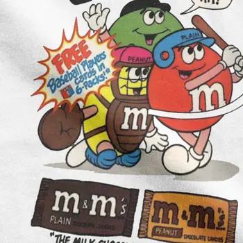M&M ' s Baseball, Pánské Tričko Chocolate Candy Charakter Úžasné Tees Krátký Rukáv Kulatý Límec T-Košile Bavlna Velké Velikosti Oblečení