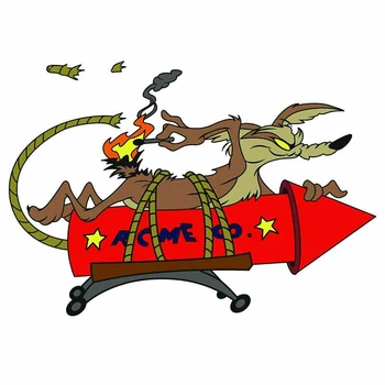 Dawasaru Kreslený Kojot Acme Rocket Auto Nálepka Vodotěsné Obtisk Motocykl, Auto Dekorace, Doplňky, PVC,13 cm*8 cm