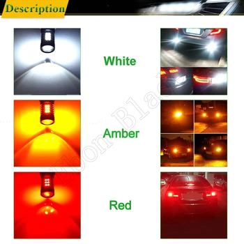 2 X 1156 P21W BA15S BAU15S PY21W 1157 BAY15D Auto Světla Canbus LED Žárovky 12V 24V Bílá žlutá Červená Modrá Led Auto Světlo Žárovky Lampy