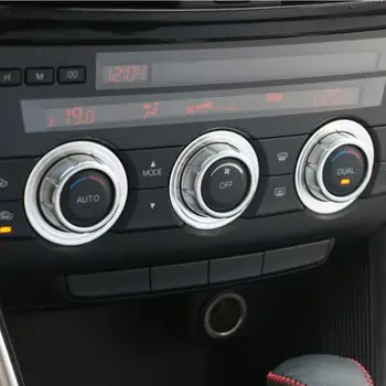 3ks/set Hliníkové slitiny, Klimatizace AC Knoflík nálepka prsten střihu pro Mazda 6 Atenza CX-5-2016 auto příslušenství
