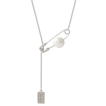 OBEAR Stříbrný Pozlacený Módní Kreativní Pearl Pin Přívěsek Náhrdelník pro Ženy, Dívka Elegantní Okouzlující Šperky Příslušenství