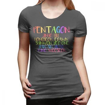 Pentagon Kpop Tričko PENTAGON Triko 100 Bavlna Krátký Rukáv Ženy Módní Tištěné tričko O Krk Nadrozměrných Dámské Tričko s krátkým rukávem