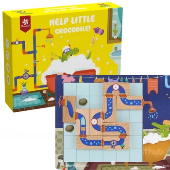 Připojte Potrubí Puzzle Deluxe Dřevěné Logické Myšlení Mozku Desková Hra, Představovat 30 Hravé Úkoly Pro Děti Od 4 A Nahoru