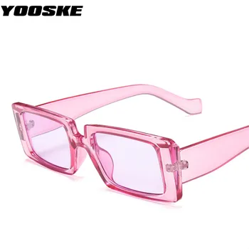 YOOSKE Vintage sluneční Brýle, Ženy, Obdélník Rám Transparentní Značky Značkové Retro Sluneční Brýle Unisex Náměstí Zelené Brýle UV400