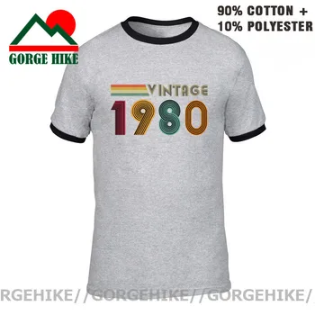 Vysoce Kvalitní Vintage Vyrobené v roce 1980 T shirt muži ve Věku k Dokonalosti 40 Let Staré T-Shirt, se Narodil v roce 1980 tričko Camiseta Oblečení Značky