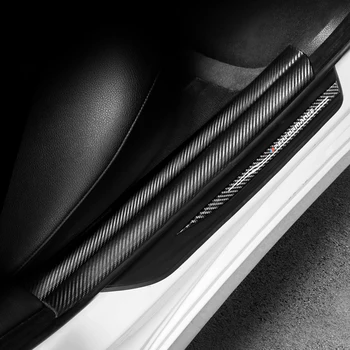 Pro BMW F10 2011 - Car Styling Nálepka Carbon Fiber Kožené Dveře, Parapet Šoupat Deska Stráže Dveře, Parapety Protector 4KS/set