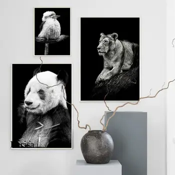 Zvířecí Zeď Obrázky Pro Obývací Pokoj Lev, Tygr, Zebra, Panda, Wall Art Malířské Plátno Nordic Plakát A Tisk Skandinávské Dekor