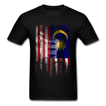 Levné Pánské Dobré T Košile Vintage Kytaru Malajsie Vlajky Tištěné Na Trička, Letní Móda Krátký Rukáv Žádné Kapesní Design Teeshirt