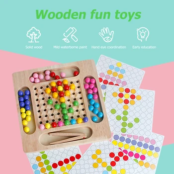 Dítě Montessori Dřevěné Korálky Hry Brzy Vzdělávací Hračky, Puzzle, Batole Hračka Učí Děti Klip Ball Puzzle Děti Hračky