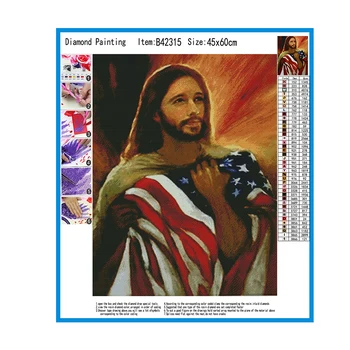 MEIAN Diamond Malby, Výšivky Cross-Steh Náboženství Ježíše Americká Vlajka Plné Kolo/Náměstí Vrták Kamínky Domova