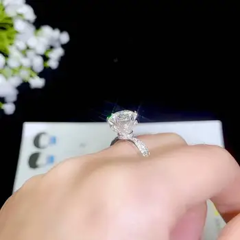 Květina Design Pevné 925 Sterling Silver Snubní Prsteny pro Ženy Luxusní 2ct Simulované Diamond Zásnubní Prsten šperky