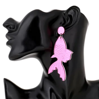 ZiccoWong Kreativní Design Vintage Koi Kapr Drop Náušnice Pro Ženy, Dívka Etnické Krásné Zlaté Ryby Houpat Náušnice Šperky Dárek